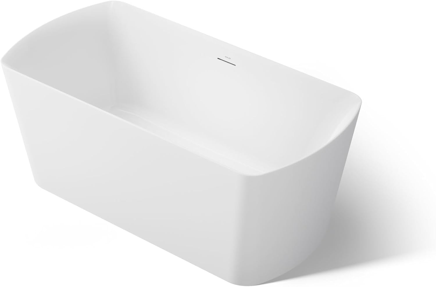 Kohler K-26079 Irvine 59" x 29-1/2" Acrylic Soaking Tub with Center Drain, Drain Assembly, and Integrated Overflow - White