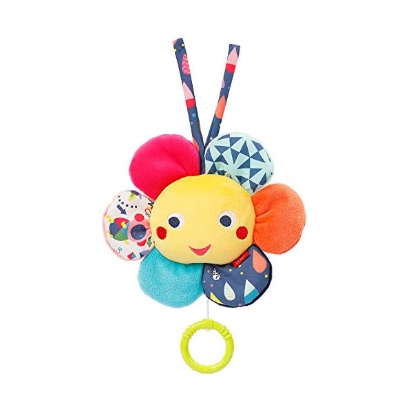 Fehn 055047 Spieluhr Blume COLOR Friends – Kuschelige Babyspieluhr mit herausnehmbarem Spielwerk und Befestigung…