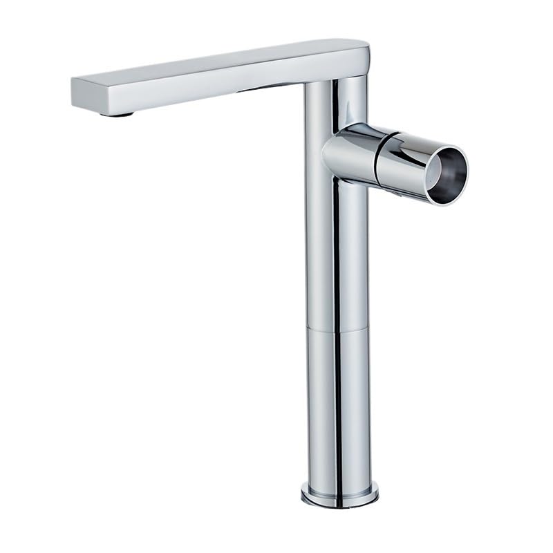 Grifo de baño negro pulido monomando con mezcla de agua fría y caliente para lavabo alto