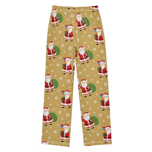 Boys' Pants Christmas Gnomes Snowflakes Yellow Long Bottoms Jogger Pants Elastic Waist Trousers with Pockets S-XL