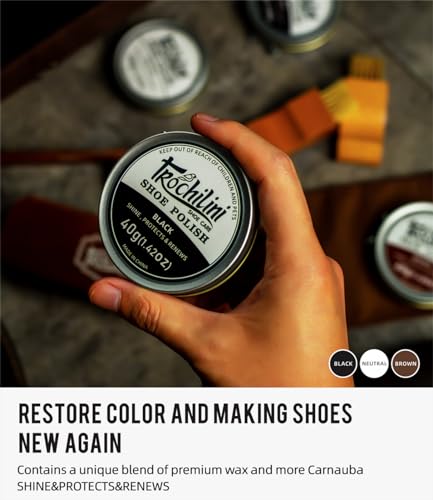 Shoe Polish Kit 13PC Shoe Shine Leather Boot Shoe Care Set Mink Oil Brushes and More for Gentle Care Cleaning4