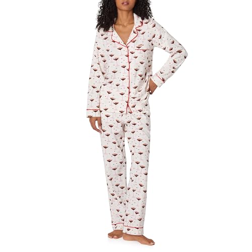 Bed Head PJs Womens Matching Pajamas - Soft Organic Cotton Long Sleeve Button Down PJ Top & Pants Set Loungewear & Sleepwear Espresso Kisses X-Large