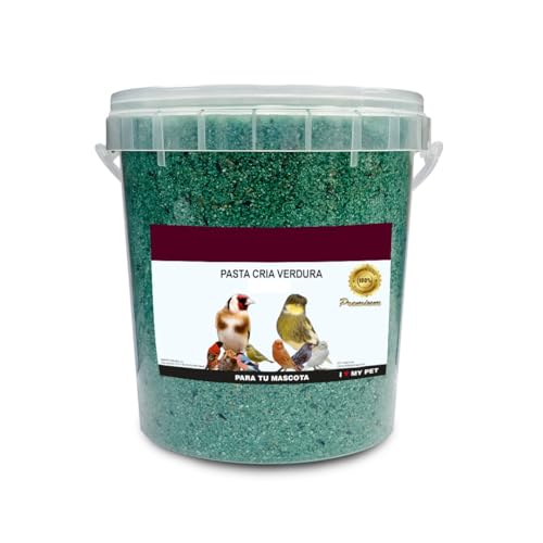 pcmoviles – Pasta de Cría con Verduras para Aves | Cubo de 900 g | Alimentación Completa para Polluelos | con Zanahoria, Guisantes y Hortalizas | Ideal para Canarios y Aves de Jaula
