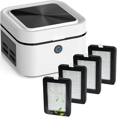 2 in 1 Air Purifier Multifunctional Smokeless Ashtray and Filter（4 pack） for Cigarette Smoker, HEPA Filter Reduce Smoke, USB Rechargeable Smoke Ashtray for Home Office Car Cover