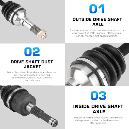 Image of Front Left CV Axle Shaft Assembly Fits for Yamaha Rhino 450 4X4 2006-2009, for Yamaha Rhino 660 4X4 2004-2007, Replace for 5KM-2510J-20-00 5UG-F510F-20-00, 1 Front Left Axle