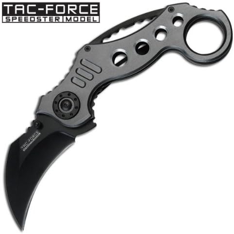 TF-578GY eg2y386i1 TAC-FORCE TACTICAL FOLDING KNIFE 252n034b SPRING 2.5 3MM THICBLADE, STAINLESS 6s75g7y500n STEEL 7l7439j7s BLACCURVED BLADE 5.25 CLOS