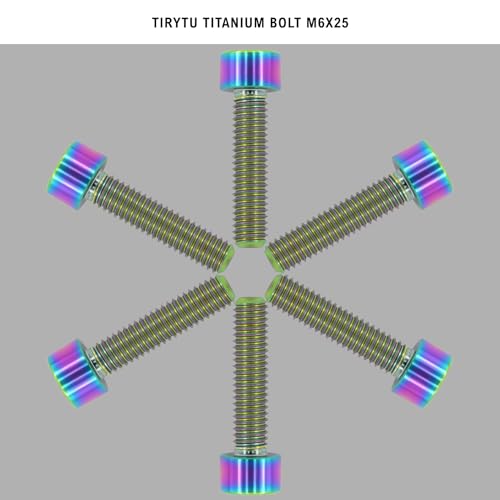 Image of M6x25mm Titanium Bolts, Colorful, 6PC