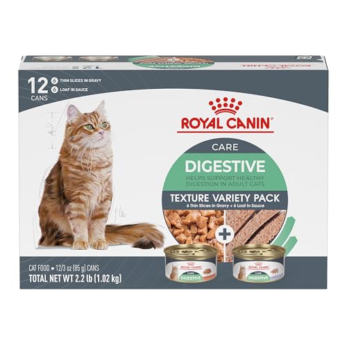 Royal Canin Feline Care Nutrition Digestive Care Adult Thin Slices in Gravy and Loaf in Sauce Cat Food, 3 oz (Pack of 12)