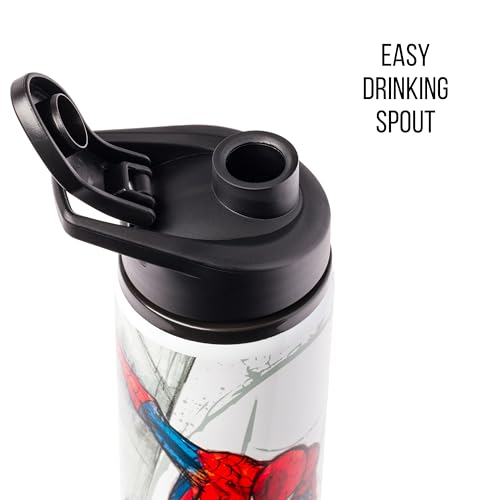 Image of Silver Buffalo Marvel Spider-Man, Stainless Steel Water Bottle, 25oz | 0.74 Liters