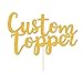 EDSG Custom Cake Topper, Personalized Double Sided Glitter Cake Topper with Any Text Numbers, 11 Colours for Birthday Wedding Anniversary Graduation Baby Shower (Gold)