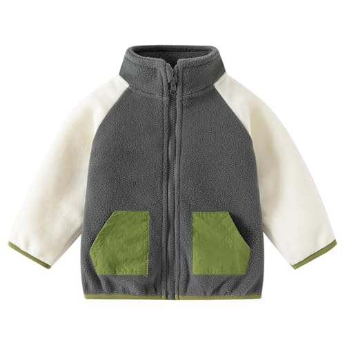 Faux 𝗙𝘂r Thick Fluff Coats for Boys Girls Zip Up Stand Collar Coat Kids Winter Warm Fleece Outwear with Pocket