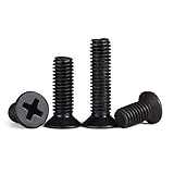 126 Uds M1 Cruz tornillo de cabeza avellanada plana cabeza de tornillo de máquina KM electrónica pequeño tornillo GB819 3mm-6mm Zinc negro - (Tamaño: M1x6mm)
