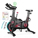Bluearth Exercise Bike, Indoor Cycling Spin Bike with Silent Magnetic Resistance & Stable Triangle Frame, Adjustable Resistance & Smart App with Scenic Rides and Live Classes, 300lbs Capacity
