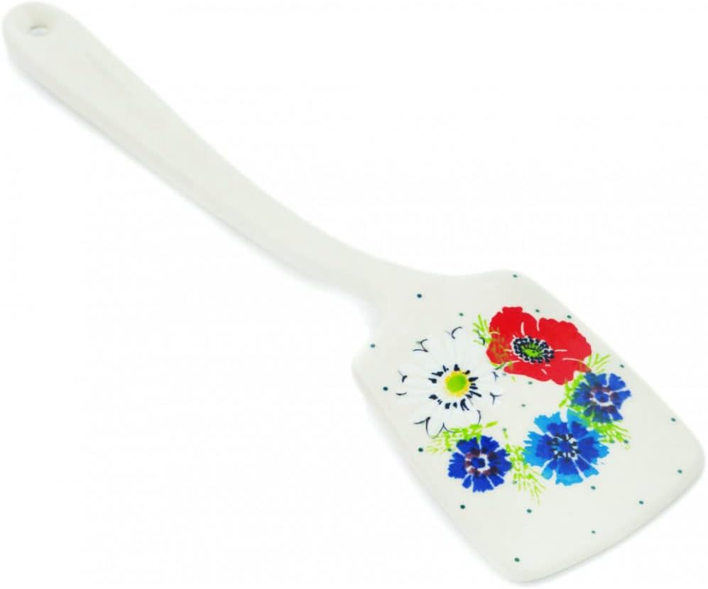Polmedia Polish Pottery Spatula - July Daze Pattern Handmade in Boleslawiec Poland by Ceramika Artystyczna + Certificate of Authenticity
