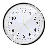 Reloj analógico de cuarzo luminoso con carcasa de acero y cristal de zafiro, reloj compacto para tablero de instrumentos para barco, bicicleta, motocicleta, fácil de instalar con cinta (blanco)