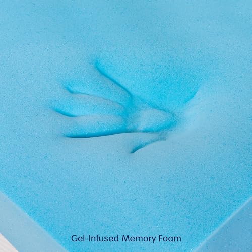 Image of Subrtex Queen Memory Foam Mattress Topper, 4 Inch Gel-Infused Memory Foam Topper, Gel-Infused Memory Foam Topper for Side Stomach Sleepers, CertiPUR-US Certified