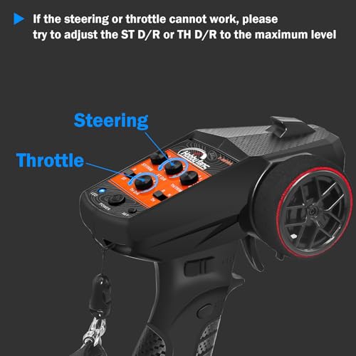 Hobby Fans RC Radio System 4CH 2.4G RC Transmitter with Receiver and Lanyard Anti-Jamming Remote Controller for RC Car Crawler Boat