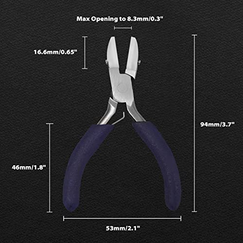 Image of Mini Nylon Jaw Pliers 3.5-Inch Flat Nose Pliers with 2 Replacement Tips and Screwdriver Wire Straightentener Jewelry Making Tools for Beading, Gripping, Shaping Wire