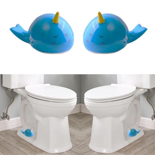 Image of ZUNON Toilet Bolt Caps, Decorative Toilet Bolt Covers, Ceramic Cute Sea Fish Covers Toilet Bolts Bathroom Decor Easy Installation Set of 2 (Blue Whale 2pcs)