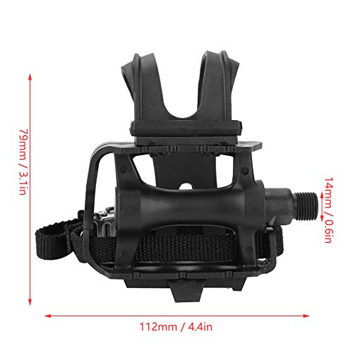 image for Tbest Bike Pedal Toe Clips Cage, Bicycle Pedals with Toe Clip & Straps