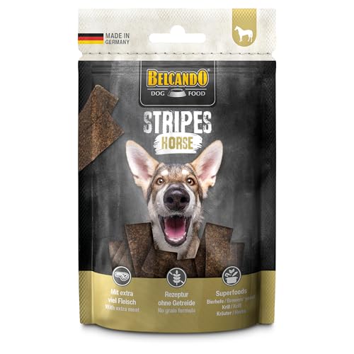 BELCANDO Stripes Horse 70 g | Premium-Hundesnacks | Getrocknetes Fleisch | 100% natürlich