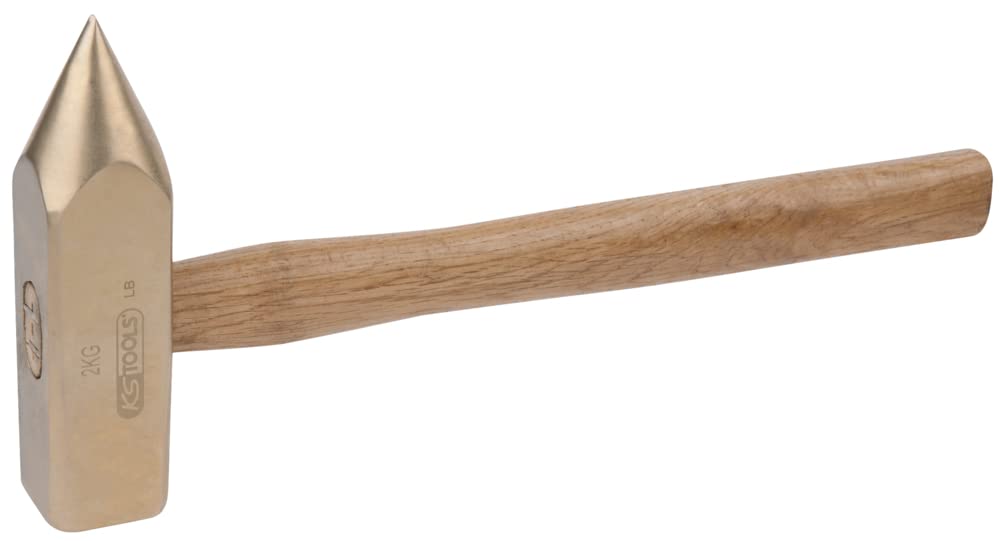 KS Tools 963.2130 BRONZEplus Martello con penna a punta 1000 g, con manico in Hickory