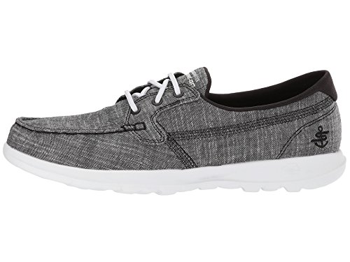 Image of Skechers Women's Go Walk Lite Textile Boat Shoe, Lite Isla Black White, 5.5 UK Wide