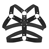 ACSUSS Men's Strong Nylon Body Chest Harness Club Wear Costumes Type B Black One Size