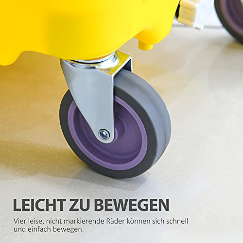 Reinigungswagen von HOMCOM mit großer Kapazität und leichtem Handling