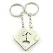 4EVER Piece Love Heart Shape Deep Kissing Lovers Couples Keychains (With Gift Box and Greeting Card) Bag Key Rings for Valentine's Day Wedding Anniversary Gifts (A Pair)