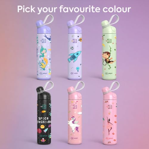 Image of Stainless Steel Water Bottle for School Kids Pico Black - Space