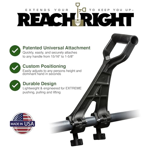 Reach Right Universal Handle Attachment for Weedeater, String Trimmer, Shovel, Rake & More | Versatile Ergonomic Back Saving Attachment for All Gardening Tools | Made in the USA