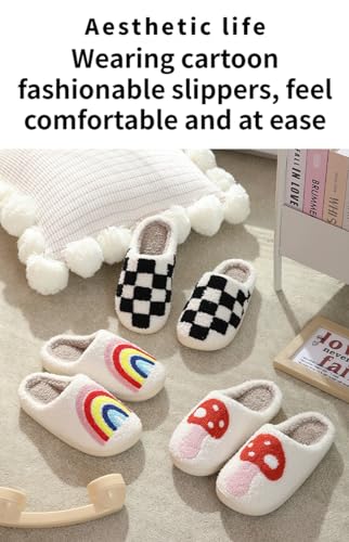 Plaid Print Slippers for Women Fuzzy Slippers Casual House Shoes Womens Slippers Indoor Warm Plush Bedroom Shoes4