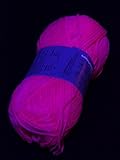 Farbe: pink 50g Schwarzlicht Wolle Pink