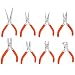 8 Pcs Set of Plier Tools by Kurtzy - Wire Cutters, Flat Nose Pliers, Round Nose Pliers and more - Heavy Duty Tool Kit for Electrical and Wood Work, DIY and Jewellery Making - Ergonomic Handle (Small)