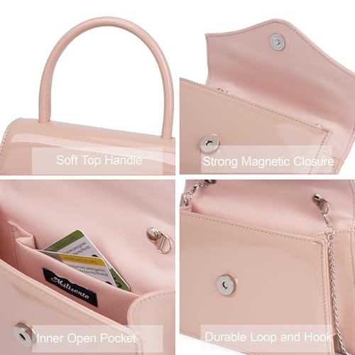 Image of Women's Evening Bag Bridal Party Clutch Purses Cocktail Prom Handbags with Patent Leather