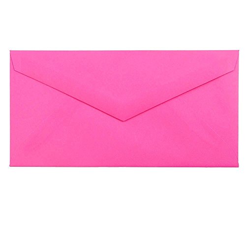 JAM PAPER Monarch Colored Envelopes - 3 7/8 x 7 1/2 - Ultra Fuchsia Hot Pink - 50/Pack