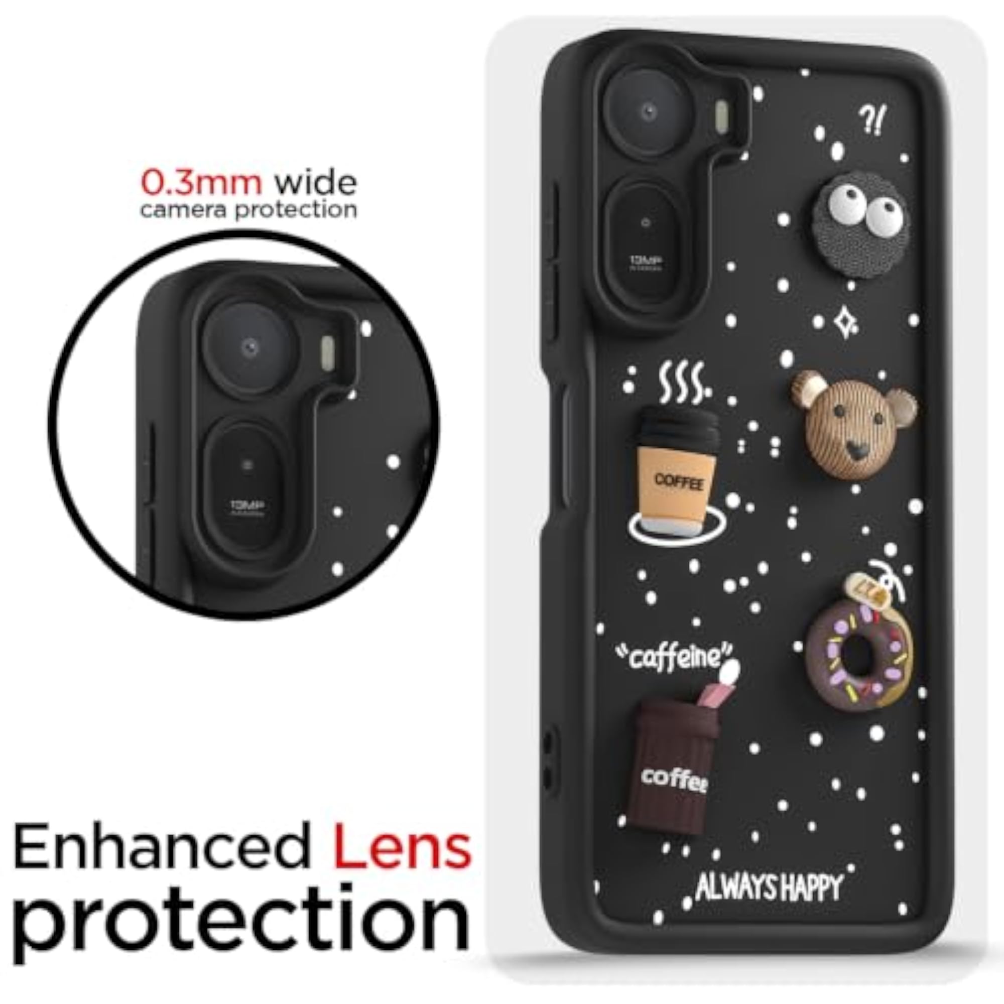 3D Cartoon Bear Fun Silicone Bumper Case for Redmi A7 Pro