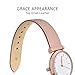WOCCI 16mm Grace Watch Band for Ladies, Top Grain Leather, Quick Release Replacement Strap with Rose Gold Buckle (Retro Pink)