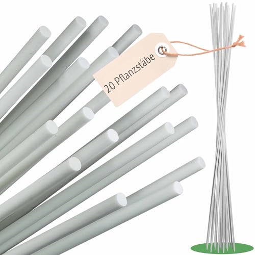 20 Weisse 1m x 7 mm Rankstäbe aus Glasfaser Fiberglas GFK