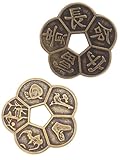 Set of 2 Large Lucky Coins: You will receive two substantial traditional Chinese brass coins. Each coin measures 2.16 inches (5.5 cm) in diameter, perfect for display or Feng Shui use. Authentic Feng Shui & Good Luck Charms: These coins are crafted f...