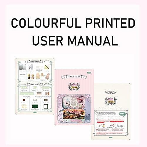 Cuteroom Box Theatre Miniature Kit,Diy Miniature Dolls House Kit with Furniture for Teens Adult Gift (Cherry Blossoms)