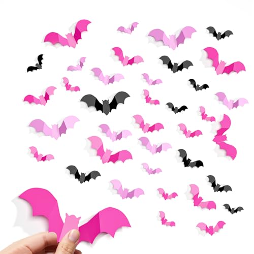 CLEANGOR Pink Halloween Decor, Spooky Halloween Party Supplies...