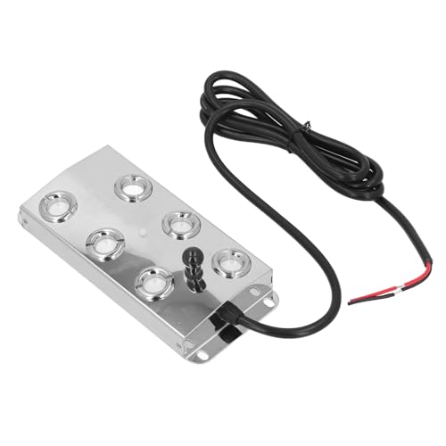 Ymiko Ultrasonic Water Pond Fountain Fogger Stainless Steel 6 Heads Quiet Mist Maker Landscape Garden DC45-48V