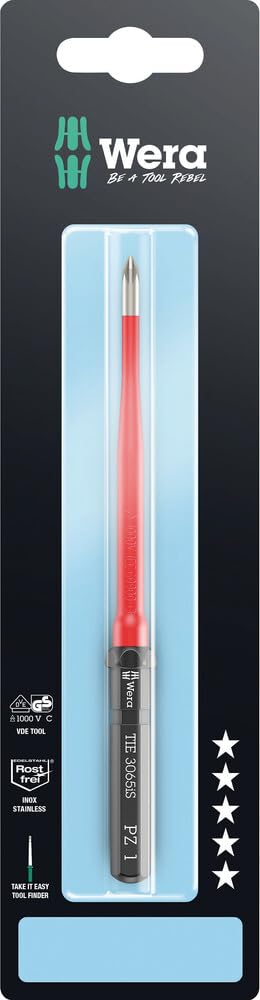 Wera Kraftform Kompakt VDE 3065 is PZ Take it Easy SB, Stainless Steel, PZ 1 x 157 mm