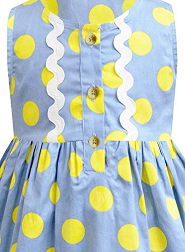 Image of A.T.U.N. (ALL THINGS UBER NICE) Baby-Girl's Cotton Empire Waist Knee-Length Dress (GDRS Pen BMP Blue 1-2 Year)