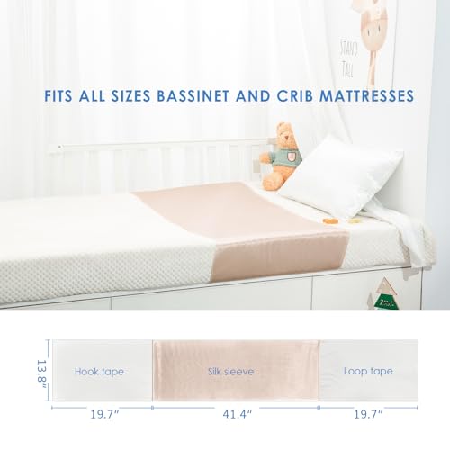 Image of PROMEED 100% Mulberry Silk Crib Sleeve for Baby Hair Loss Prevention, Premium 23 Momme Natural Silk Bassinet Slip for Bassinets /Cradles /Cots /Cribs (Farm Animals)