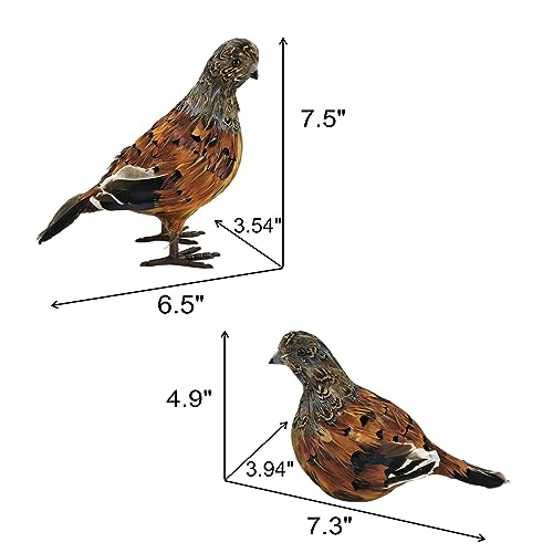 Naturevibe NFF2 Nature Vibe 7.5 Inches Feathered Quail Decor,Set Of 2 Artificial Woodland Animals Figurines thumb #1