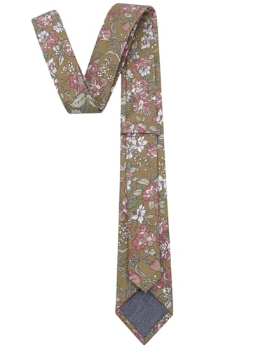 Image of Kebocis Mens Skinny Cotton Floral Tie for Men