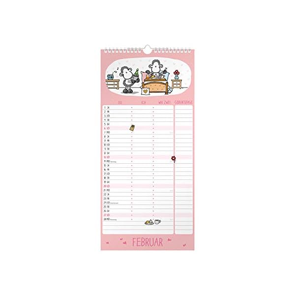 Sheepworld Kalender 2022, Kalender für Zwei, Partnerplaner, Wandkalender für Paare – Bild 3